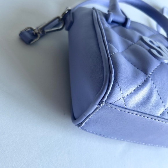 Steve Madden Lavender Polyurethane Quilted Leather Small Crossbody Shoulder Bag - Picture 7 of 15